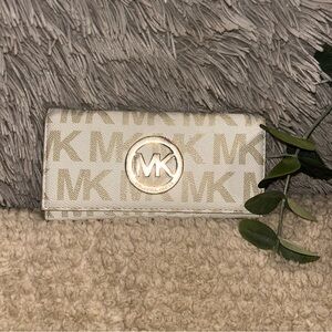 Michael Kors Cream and Gold Logo Wallet